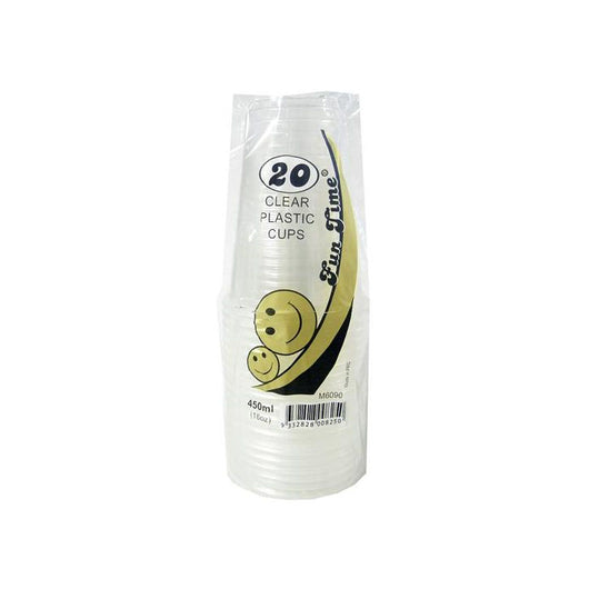 Clear Plastic Cups 20pk 16oz 450ml