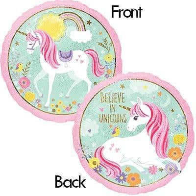 Holographic “Believe in Unicorns” Balloon 18”