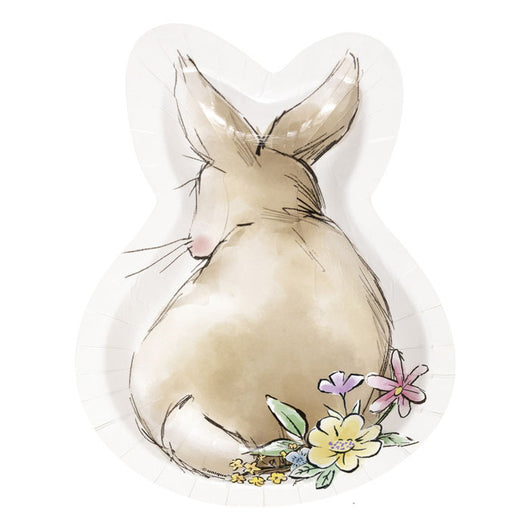 Bunny with Flowers Paper Plates 8Pk | The French Kitchen Castle Hill