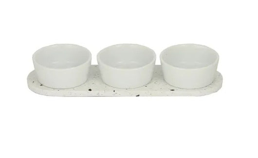 Assemble Terrazzo Tray with 3 Ceramic Bowls