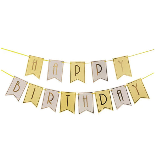 Happy Birthday Bunting | Yellow and Gold