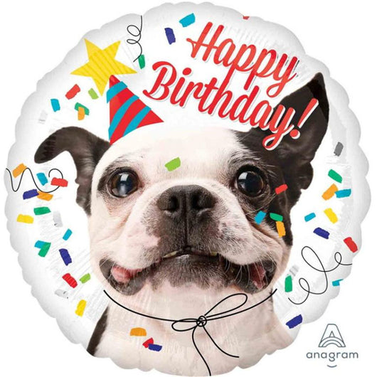 French Bulldog Happy Birthday Foil Balloon  | The French Kitchen Castle Hill