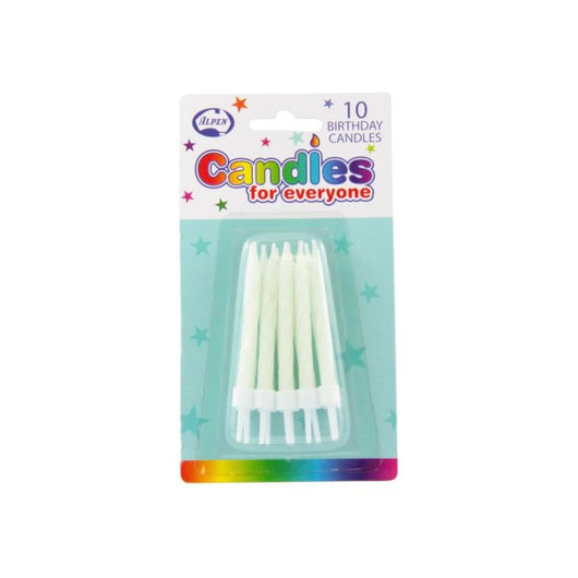 Glow in the Dark Candles with Holders – Pack of 10