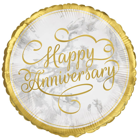 Gold Happy Anniversary Foil Balloon – 45cm (18