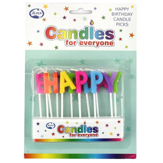 Rainbow Happy Birthday Candle Picks