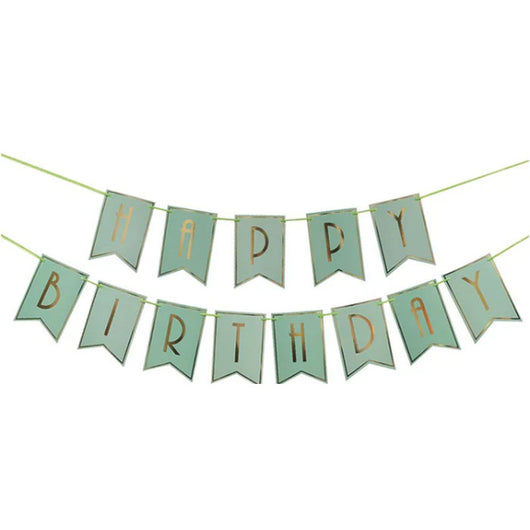 Happy Birthday Bunting | Mint and Gold