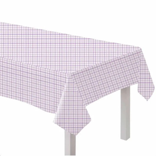 Pastel Purple Gingham Table Cover