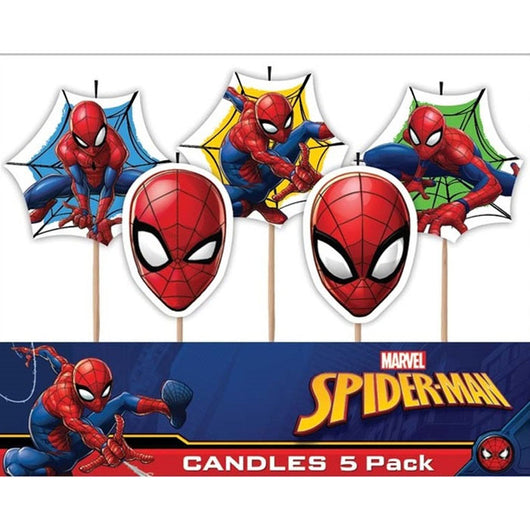 Spiderman Candles 5pk
