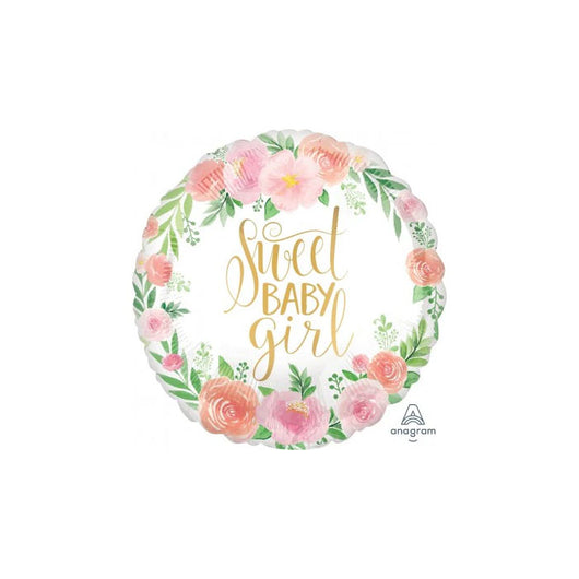 Sweet Baby Girl Floral Foil Balloon – 45cm