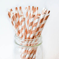 Rose Gold Paper Straws | Partyware | Rose Gold Theme | The French Kitchen Castle Hill