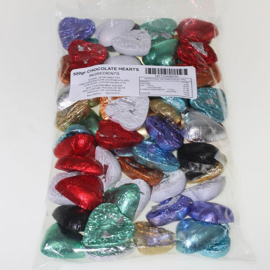 Chocolate Hearts Rainbow 500g Bag