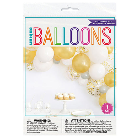 Gold Confetti, Silver & White Arch Kit | The French Kitchen Castle Hill