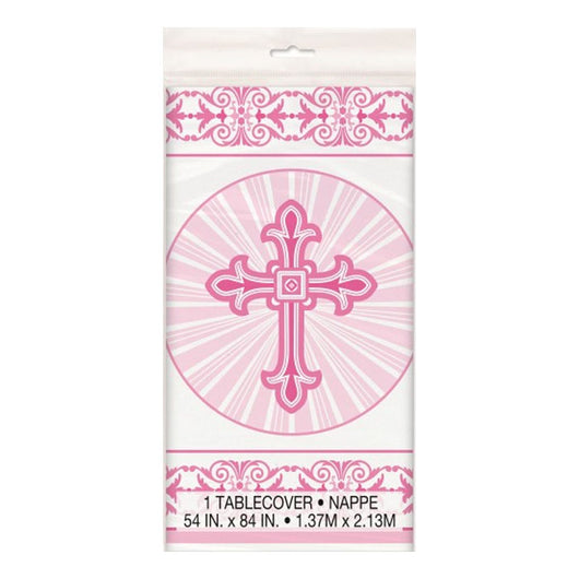 Cross table cover | Silver/Gold, Pink & Blue