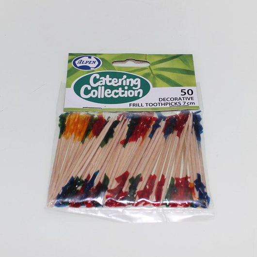 Coloured Frill Cocktail Picks 50 pack