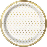 Gold Polka Dot | Lunch Plates | 8 pack