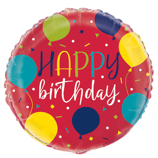 Rainbow Happy Birthday Red Balloons | 18