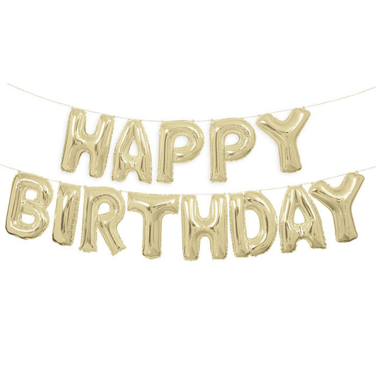 Gold Happy Birthday Balloon Banner Kit | The French Kitchen Castle Hill