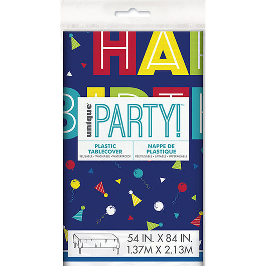 Blue Party hat | Happy Birthday | Table cover