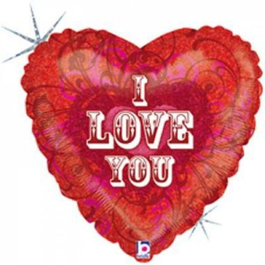 I Love You Heart Foil Holographic