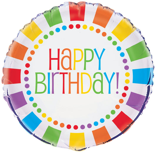 Rainbow Happy Birthday Foil Balloon