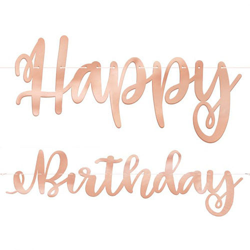 Rose Gold Script Bunting | Happy Birthday | The French Kitchen Castle Hill