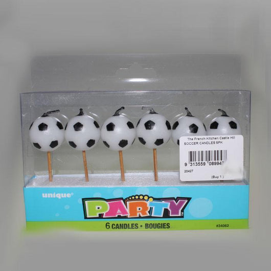 Soccer Ball Candles 6pk | The French Kitchen Castle Hill