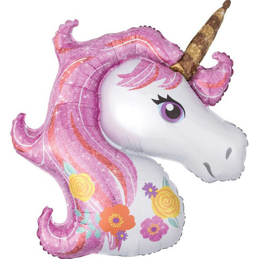 Unicorn Head Happy Birthday Foil Balloon