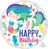 45cm Standard Balloon HX Colourful Ocean Fun Happy Birthday
