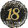 Sparkling Fizz Black & Gold Holographic Foil Balloon – 45cm
