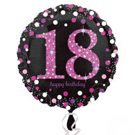 18th Pink Sparkle Balloon 18'