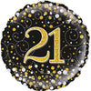 Sparkling Fizz Black & Gold Holographic Foil Balloon – 45cm