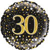 Sparkling Fizz Black & Gold Holographic Foil Balloon – 45cm