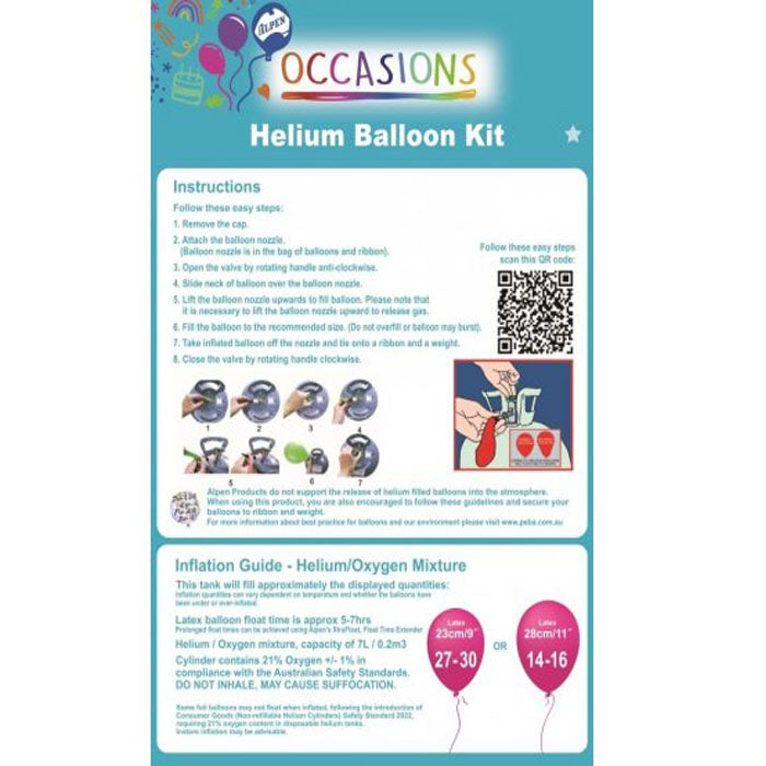 Disposable Helium Balloon Kit | The French Kitchen Castle Hill  | 96342593