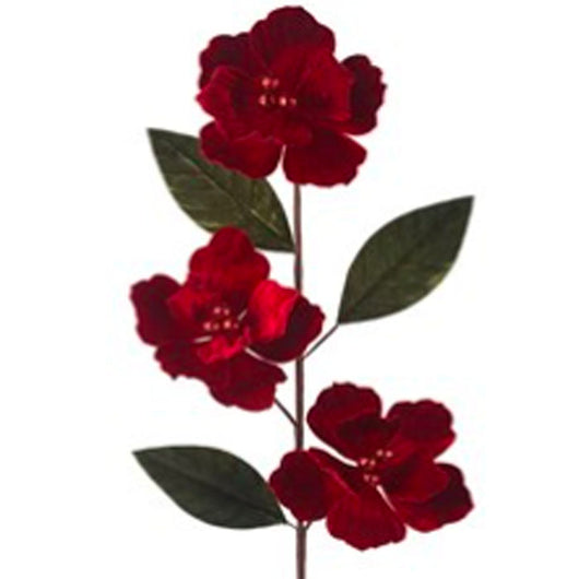 Red Velour 3 Flower Pick | The French Kitchen Castle Hill 