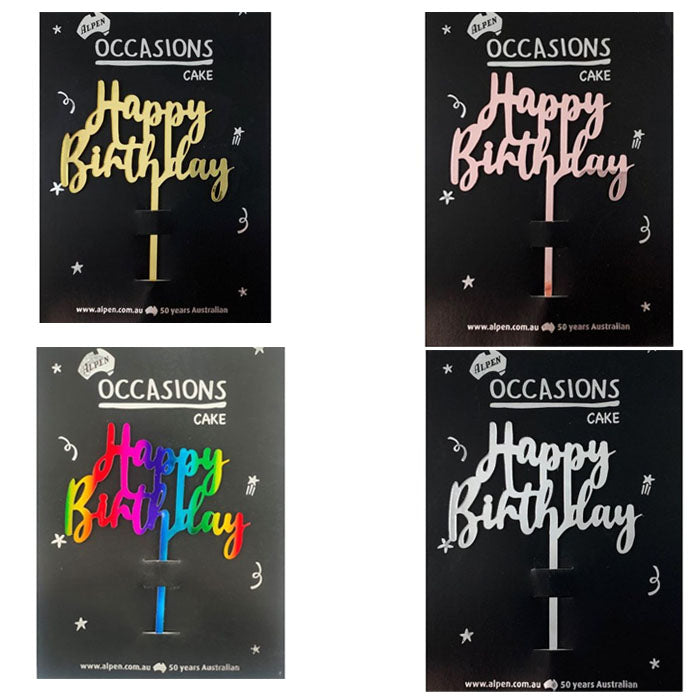 Cake Topper Acrylic | Happy Birthday