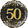 Sparkling Fizz Black & Gold Holographic Foil Balloon – 45cm