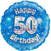 Blue Holographic Milestone Birthday Foil