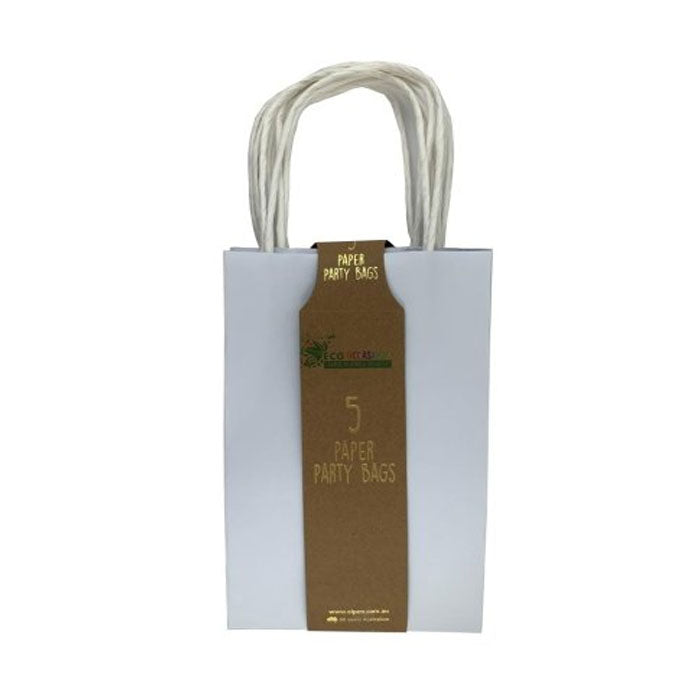 Alpen White Kraft Paper Party Bags – 5 Pack
