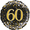 Sparkling Fizz Black & Gold Holographic Foil Balloon – 45cm