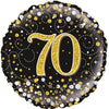Sparkling Fizz Black & Gold Holographic Foil Balloon – 45cm