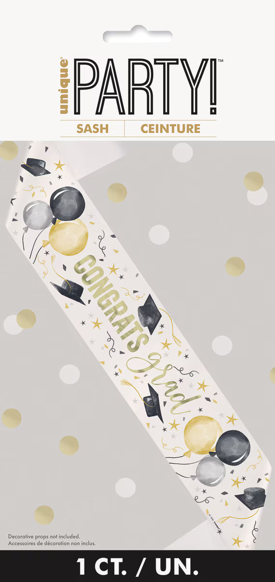 Golden Star Grad Foil Stamped Sash