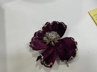 Xmas Velvet Flower Poinsettia Clip On