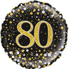 Sparkling Fizz Black & Gold Holographic Foil Balloon – 45cm