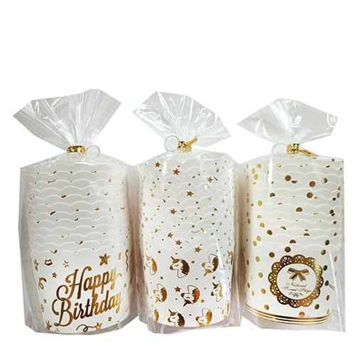 Gold Foil Printed Baking Cups Assorted PK12