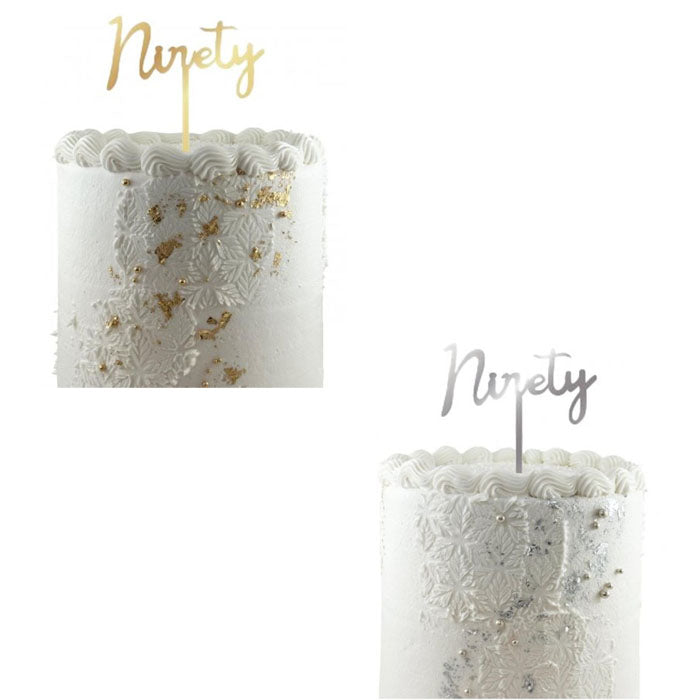 Ninety Cake Topper Acrylic | The French Kitchen Castle Hill