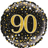 Sparkling Fizz Black & Gold Holographic Foil Balloon – 45cm