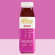 Bottle of Allie's Love Beets juice 300ml