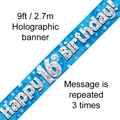 Holographic Party Banners | Blue