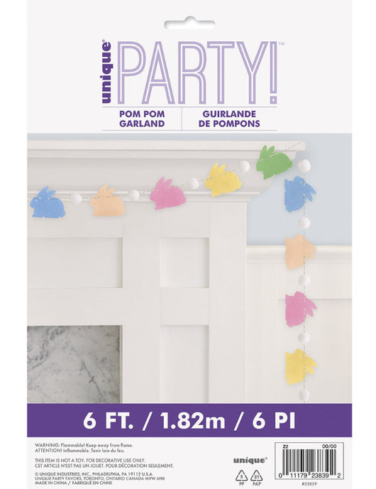 Felt Bunny Pom Pom Garland