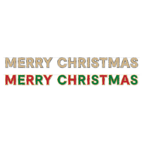 Merry Christmas Bunting Foil Border